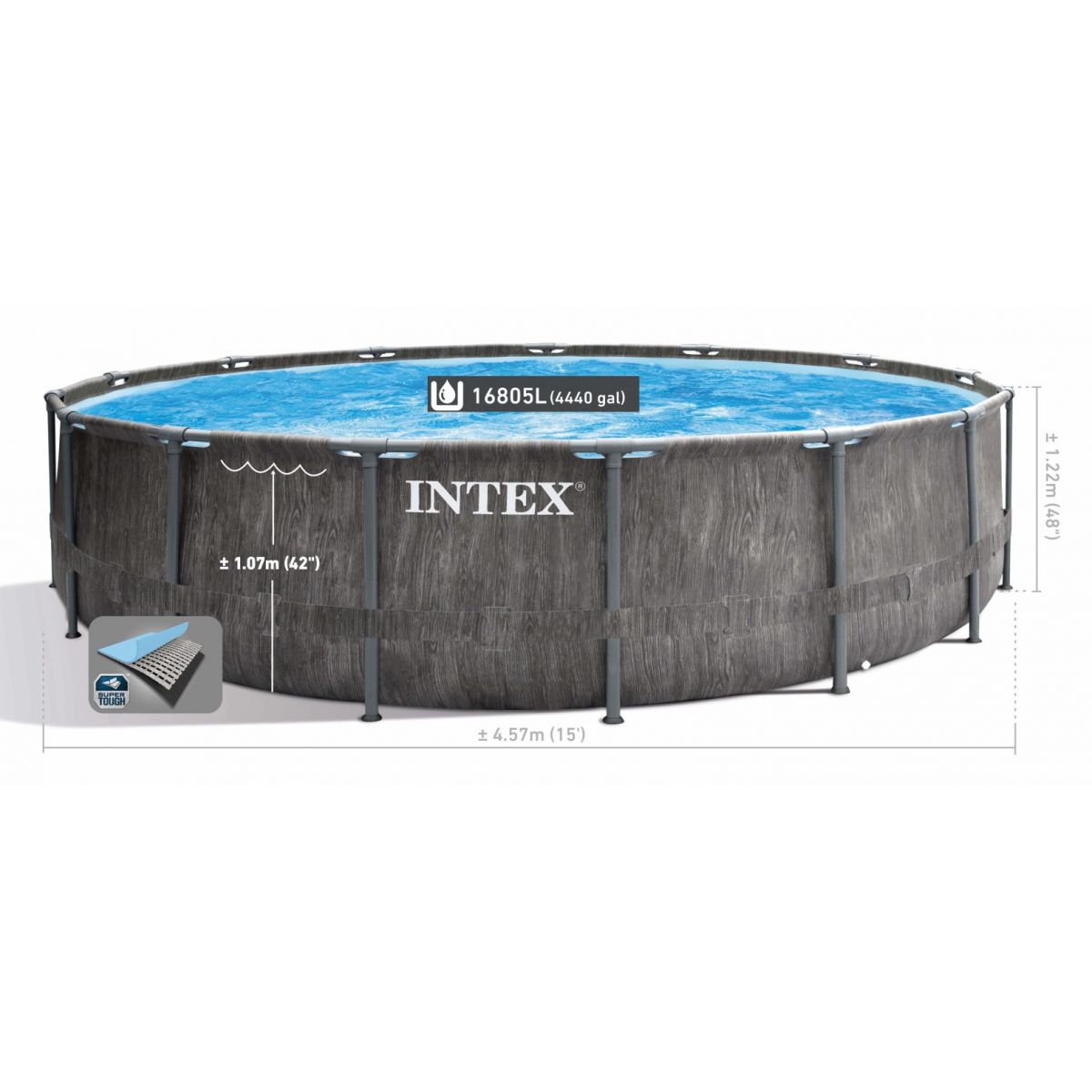 Бассейн каркасный 457х122 см с аксессуарами INTEX 26742NP Бассейн каркасный 457х122 см с аксессуарами INTEX 26742NP